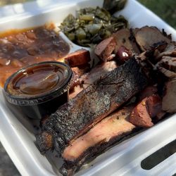 Wright's Original BBQ - 3Meat Plate: Ribs, Sausage, Brisket