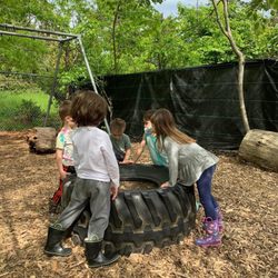 Village Preschool of Portland - Outdoor Play. Recess every day, rain or shine.