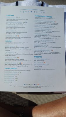 Menu photo 1 Aquamarine Orlando, FL