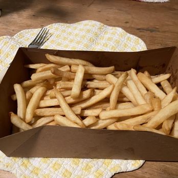 Lucky Boy - Half empty box of unsalted fries. - Fast Food Near Me - Pasadena, California