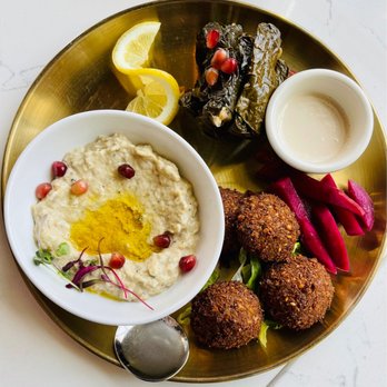 Ammatoli - Hummus and Falafel Plate - Mediterranean Near Me - Long Beach, California