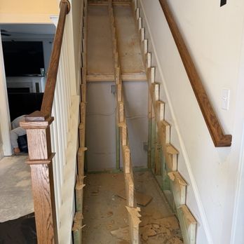 H & P Flooring - Removal of original treads/risers that were covered with contractor grade carpet! - Flooring Near Me H & P Flooring - Removal of original treads/risers that were covered with contractor grade carpet! - Flooring Near Me