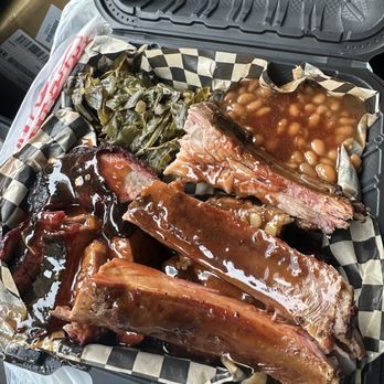 Smokin & Tippin BBQ - 2 Meat Combo: Brisket & Pork Ribs with Collard Greens and Baked Beans $25 - Barbeque Near Me - Modesto, California Smokin & Tippin BBQ - 2 Meat Combo: Brisket & Pork Ribs with Collard Greens and Baked Beans $25 - Barbeque Near Me - Modesto, California