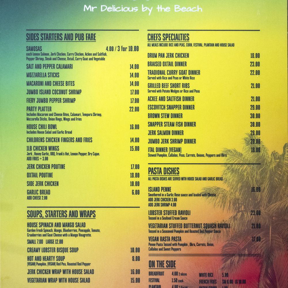 Mr. Delicious - Menu (2024) - Caribbean Near Me - Pickering, Ontario Mr. Delicious - Menu (2024) - Caribbean Near Me - Pickering, Ontario