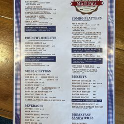 MA & Pa's Restaurant - Menu 8/2/24