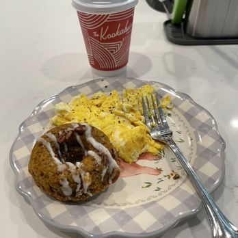 The Kookaburra Coffee - GF VEGAN Pumpkin donut- hot Aussie with coconut milk (eggs at home ) - Coffee & Tea Near Me - Ponte Vedra Beach, Florida