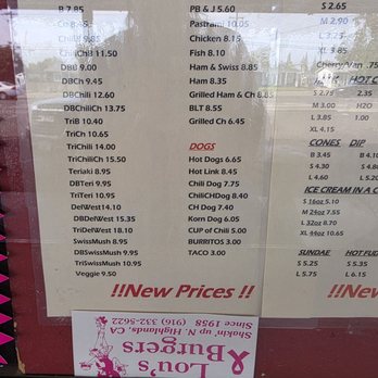 Lou's Drive In No 2 - Menu - Burgers Near Me - North Highlands, California Lou's Drive In No 2 - Menu - Burgers Near Me - North Highlands, California
