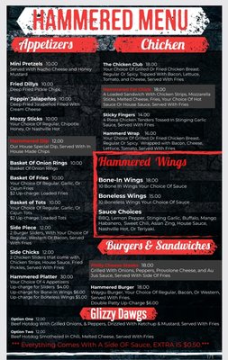 Menu photo 1 The Hammered Hideout Klamath Falls, OR Menu photo 1 The Hammered Hideout Klamath Falls, OR