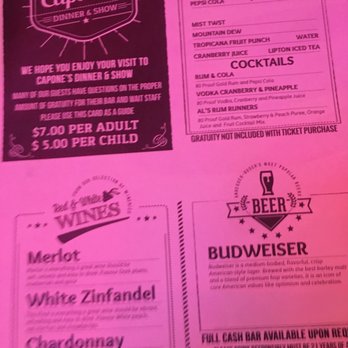 Capone's Dinner & Show - Menu - American Near Me - Orlando, Florida