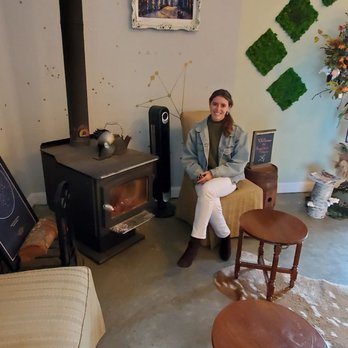 Aquila's Nest Vineyards - It's warm inside with the pot bellied stove - Wine Tasting Room Near Me - Newtown, Connecticut