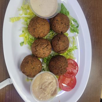 Yanni's Greek Grill - Falafel plate, comes with two sides - Greek Near Me - Las Vegas, Nevada Yanni's Greek Grill - Falafel plate, comes with two sides - Greek Near Me - Las Vegas, Nevada