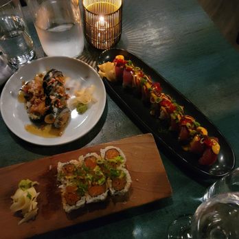 Sado - Left: Crying Tiger Bottom: Shibo Yaki Right: Old Yokai Maki - Sushi Bars Near Me - St. Louis, Missouri
