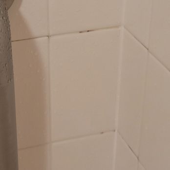 Yellowstone West Gate Hotel - Visible mold on the shower wall. - Hotels Near Me - West Yellowstone, Montana Yellowstone West Gate Hotel - Visible mold on the shower wall. - Hotels Near Me - West Yellowstone, Montana