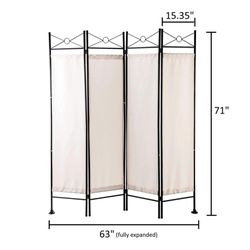 My Tents & More - White 4 Panel Room Divider $45