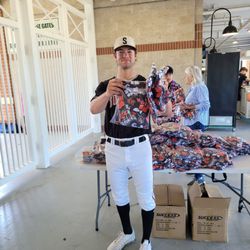 Schaumburg Boomers - Hawaiian shirt giveaway today. Beautiful day for baseball