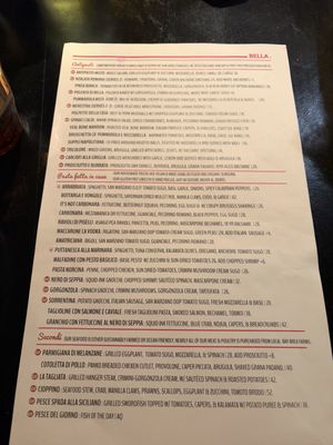 Menu photo 1 Bella Trattoria San Francisco, CA Menu photo 1 Bella Trattoria San Francisco, CA