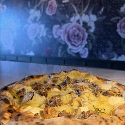 Cardinale du Vin - Potato & Sausage pizza by Leopard Pizza Co. on Tuesdays only!