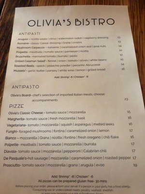 Menu photo 3 Olivia's Bistro Newton, MA