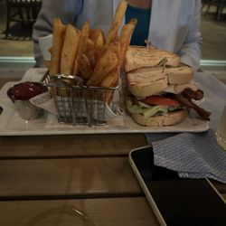 Bistro Ten Zero One - Turkey Club Sandwich and Fries