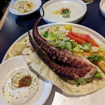 Andros Taverna - octopus was well portioned and right texture but needed seasoning and flavor - Greek Near Me - Chicago, Illinois