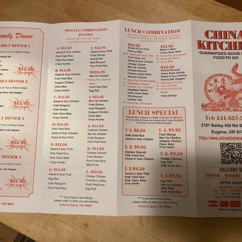 China Kitchen - Menu 1/2 December 2023 - Chinese Near Me - Eugene, Oregon