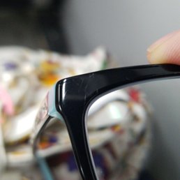 Whatever clamps they needed to use to install nose pads, they should know better how to protect a client's frame. Whatever clamps they needed to use to install nose pads, they should know better how to protect a client's frame.