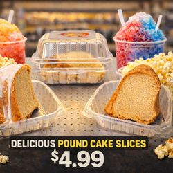 Yum Yum's Gourmet Popcorn - Add a slice of our delicious pound cake to your popcorn order, fresh, moist, and only $4.99!