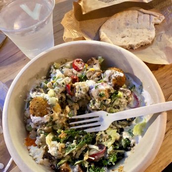 CAVA - Greens and grain bowl with a side pita! - Mediterranean Near Me - Irvine, California