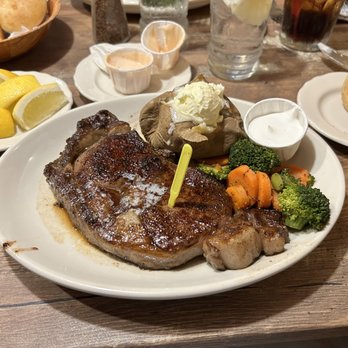 Maddox Ranch House - Ribeye, veggies and baked potato. Fabulous! - Steakhouses Near Me - Perry, Utah