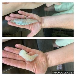 Kibbe & Company - Beautiful jumbo pink gulf shrimp before and after cleaning