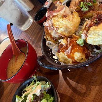 Komachi Sushi - Deep fried mushrooms, miso, side salad - Japanese Near Me - Lodi, California