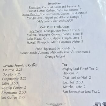 Green Pear Cafe - Menu back - Breakfast & Brunch Near Me - Hoboken, New Jersey