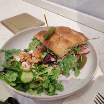 Drip Studio - Ham and cheese sandwich with side salad - Coffee & Tea Near Me - Honolulu, Hawaii