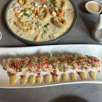 Sokai Sushi Bar - Miami - Ceviche (top) and the Asia roll (bottom) - Sushi Bars Near Me - Miami, Florida
