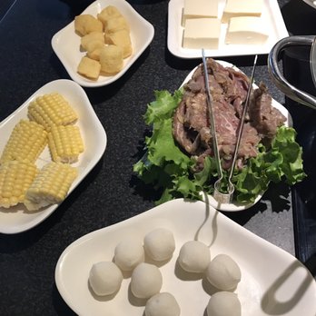 Happy Lamb Hot Pot - Corn, tofus, fishball, beef - Mongolian Near Me - Edison, New Jersey