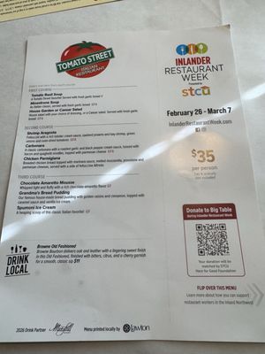 Menu photo 1 Tomato Street Spokane, WA Menu photo 1 Tomato Street Spokane, WA