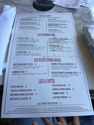 Menu photo 1 La Goulue Palm Beach Palm Beach, FL Menu photo 1 La Goulue Palm Beach Palm Beach, FL