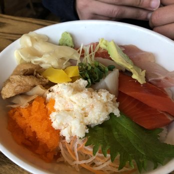 Kyatchi - Chirashi, an excellent bowl of rice topped with veggies and sashimi. - Japanese Near Me - Minneapolis, Minnesota Kyatchi - Chirashi, an excellent bowl of rice topped with veggies and sashimi. - Japanese Near Me - Minneapolis, Minnesota