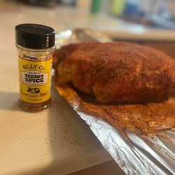 Billy G's Carolina BBQ - Pork Butt rubbed with Old No. 21 Secret Spice ready for the smoker