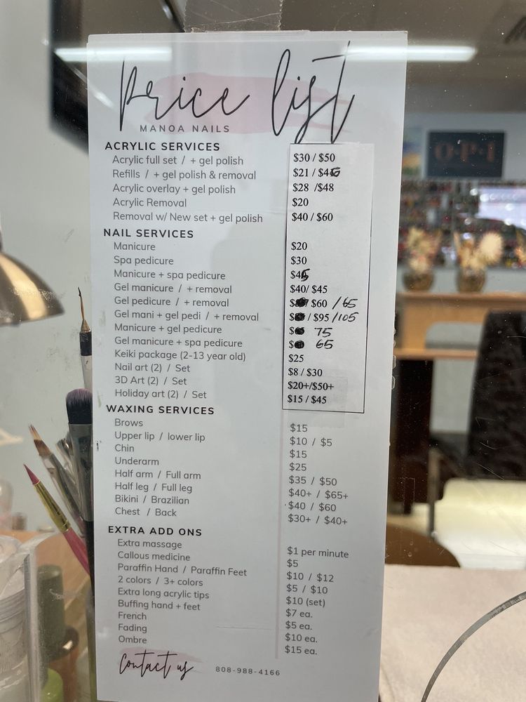 Price list Yelp
