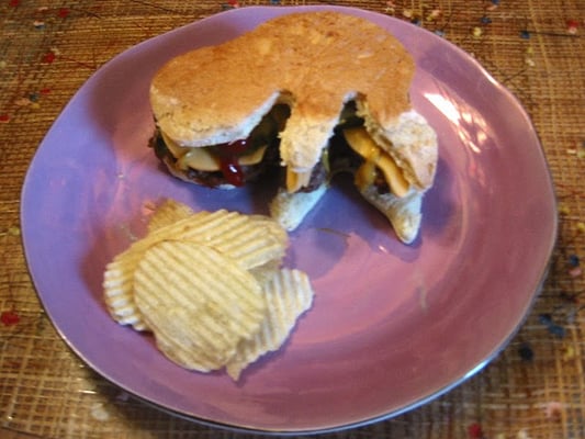 Photo of Bad Girls Entertainment - Topeka, KS, US. The "pramburger", without bacon - for those watching their weight.