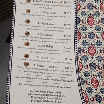 Namino Poway - Menu - Persian/Iranian Near Me - Poway, California