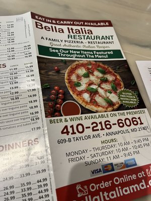 Menu photo 1 Bella Italia Annapolis, MD