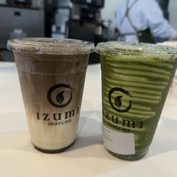 Izumi Matcha - Hojicha latte and Creme Brulee Matcha Hurricane - Ice Cream & Frozen Yogurt Near Me - San Jose, California