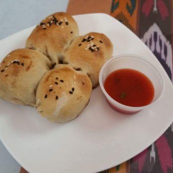 Cafe Kashkar - Samoa :  bit dry. Didn't like it. Hubby liked it more. The crust wasn't flaky. - Turkish Near Me - Brooklyn, New York