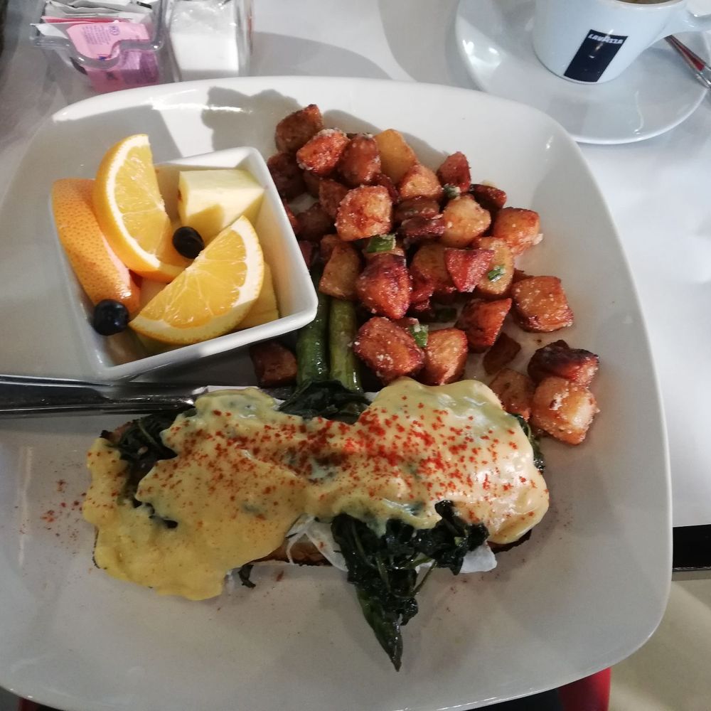 Kitchen 73 - Olympian eggs Benedict on homemade bread with spinach! - Breakfast & Brunch Near Me - Laval, Quebec Kitchen 73 - Olympian eggs Benedict on homemade bread with spinach! - Breakfast & Brunch Near Me - Laval, Quebec