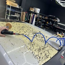 Cleaning the previous wrap. Cleaning the previous wrap.