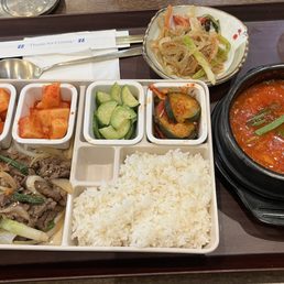 Beef Bulgogi Dosirak with kimchi stew Beef Bulgogi Dosirak with kimchi stew