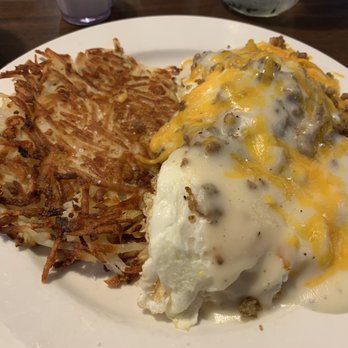 Bob Evans - Biscuits and Gravy with an egg and hash browns - Breakfast & Brunch Near Me - Woodbridge, Virginia