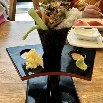 Kinja Sushi - Salmon skin hand roll - Ramen Near Me - San Ramon, California